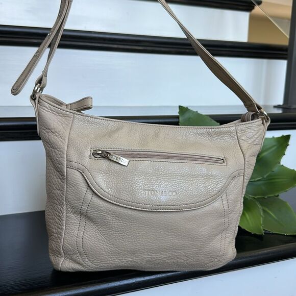 Stone & Co. Renaissance Genuine Leather Shoulder Bag Purse Crossbody Pebbled - Picture 1 of 12